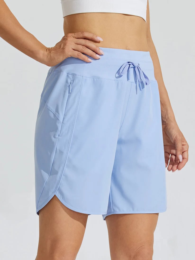 Short deportivo de mujer con cintura alta y bolsillos