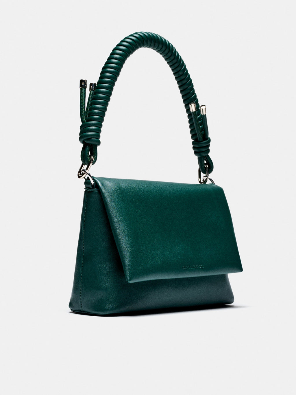 Bolso Olivia Verde de piel vegana con dos cadenas