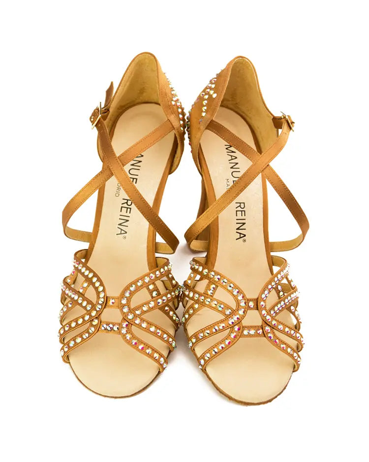 Sandalias de baile latino Flex 12 en beige