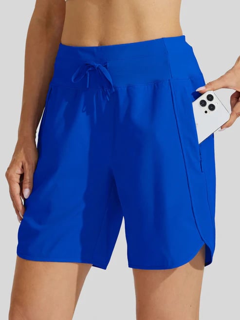 Short deportivo de mujer con cintura alta y bolsillos