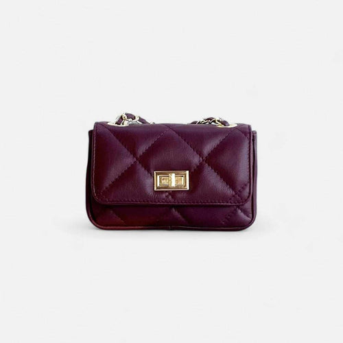 Bolso bandolera Mini 19 acolchado burdeos