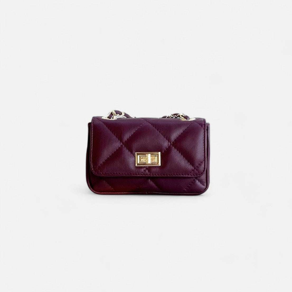 Bolso bandolera Mini 19 acolchado burdeos