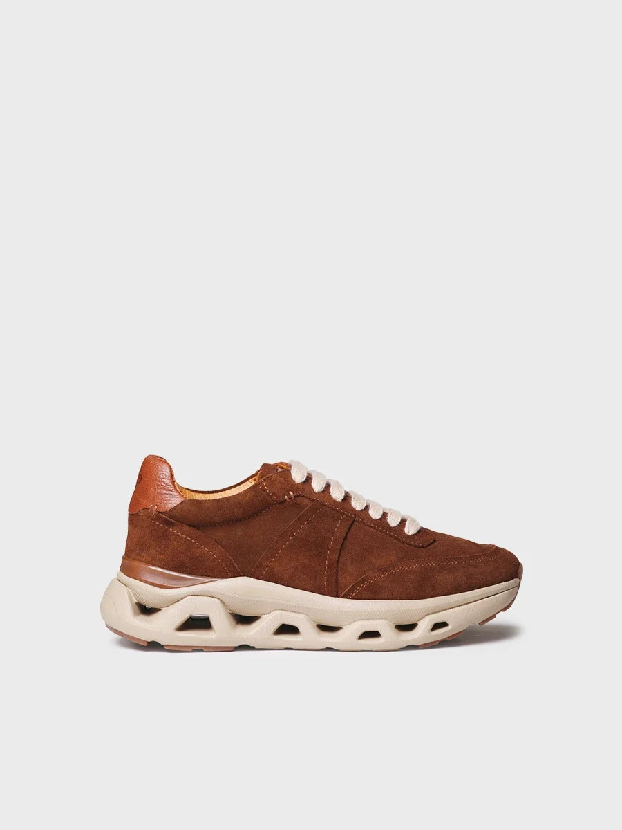 Zapatilla de serraje marrón para mujer | ARAN