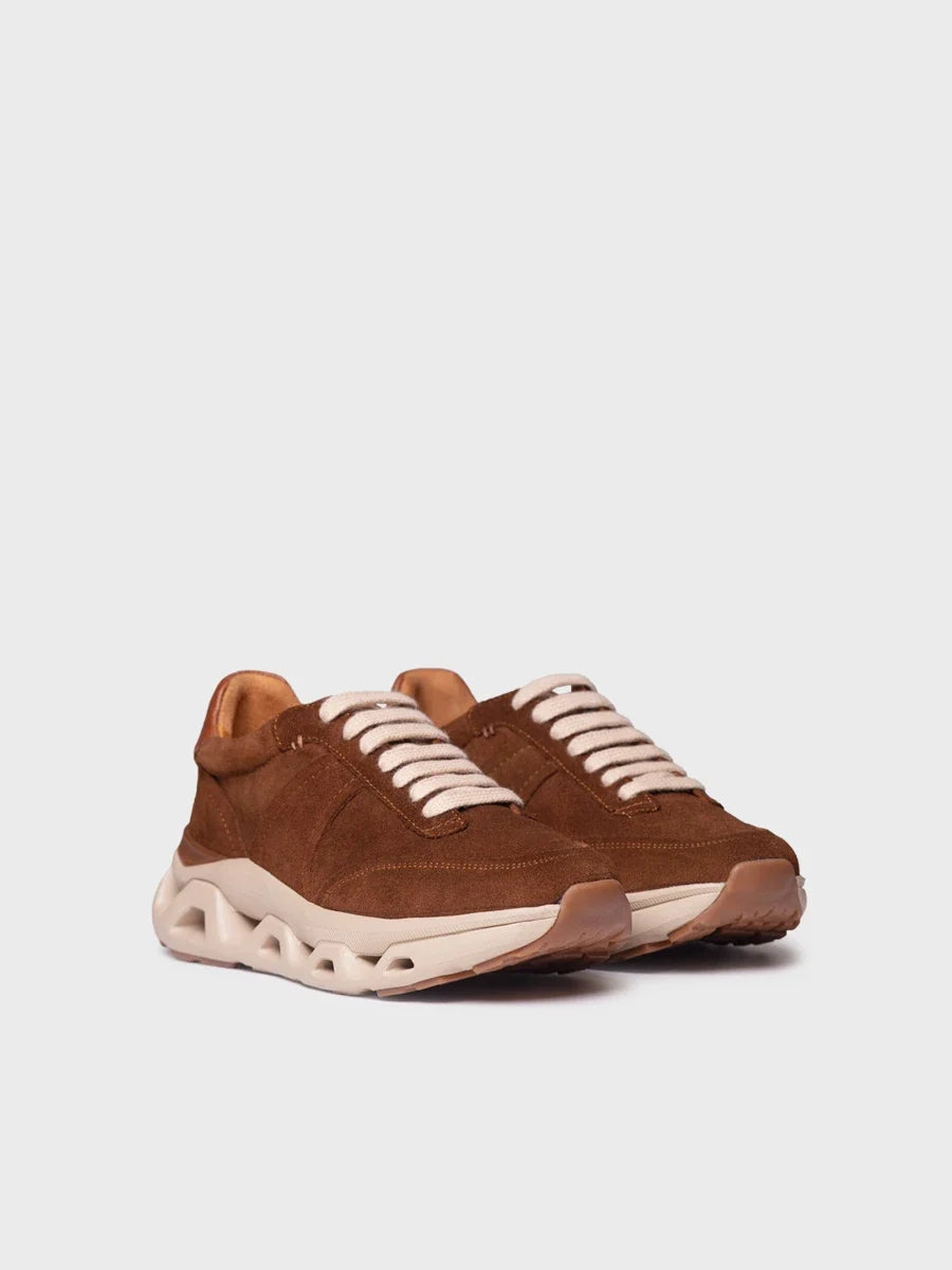 Zapatilla de serraje marrón para mujer | ARAN