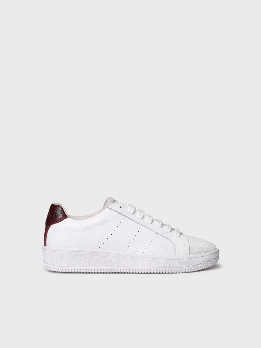 Zapatilla deportiva blanca de piel para mujer | AROA