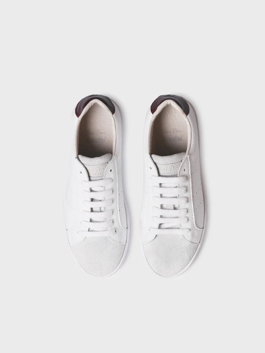 Zapatilla deportiva blanca de piel para mujer | AROA