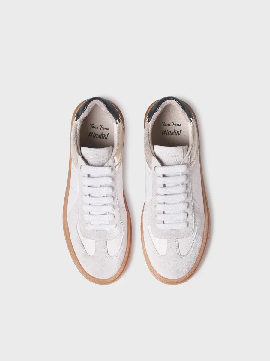 Zapatilla blanca de piel con cordones | AUREA