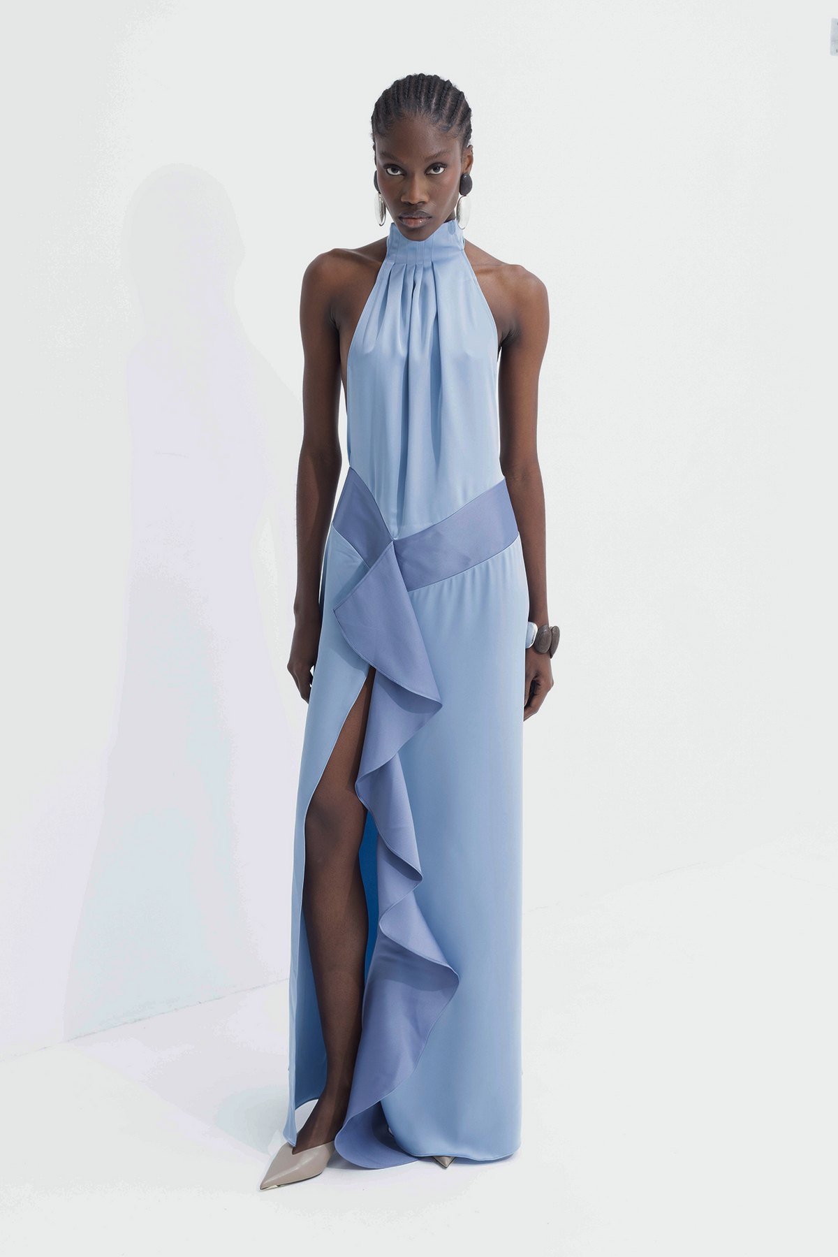 Vestido La Emperifollá en azul perlado