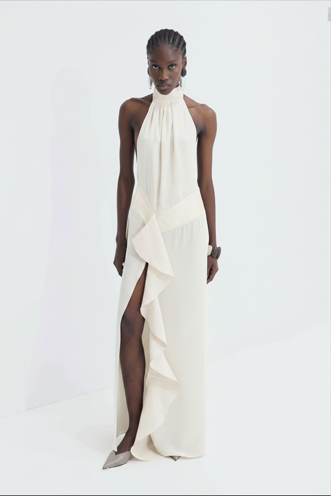 Vestido La Emperifollá en blanco roto