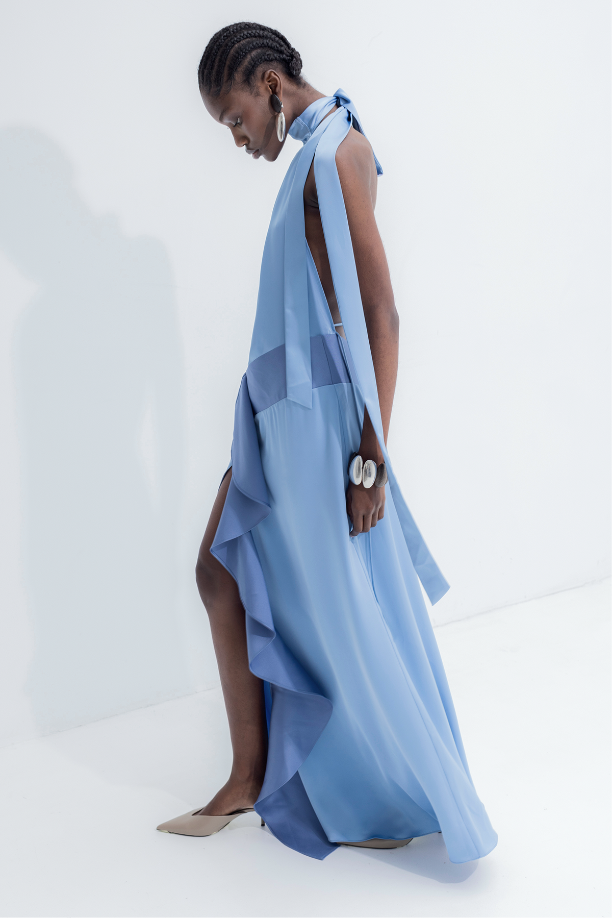 Vestido La Emperifollá en azul perlado
