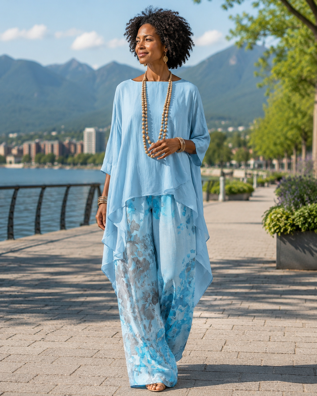 Conjunto bohemio de mujer con pantalón floral
