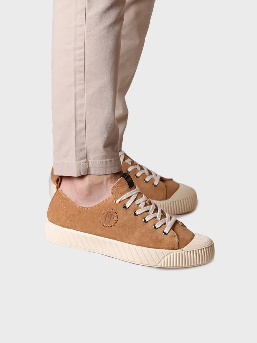 Zapatilla de serraje camel con borrego | GIL-SY