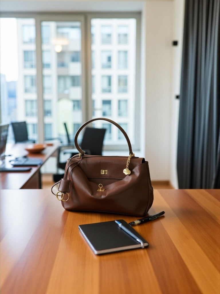 Bolso Bellini burdeos de piel de napa