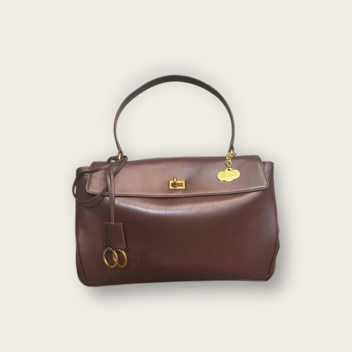 Bolso Bellini burdeos de piel de napa