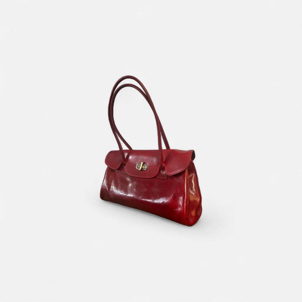 Bolso shopper Uffizi burdeos de piel italiana