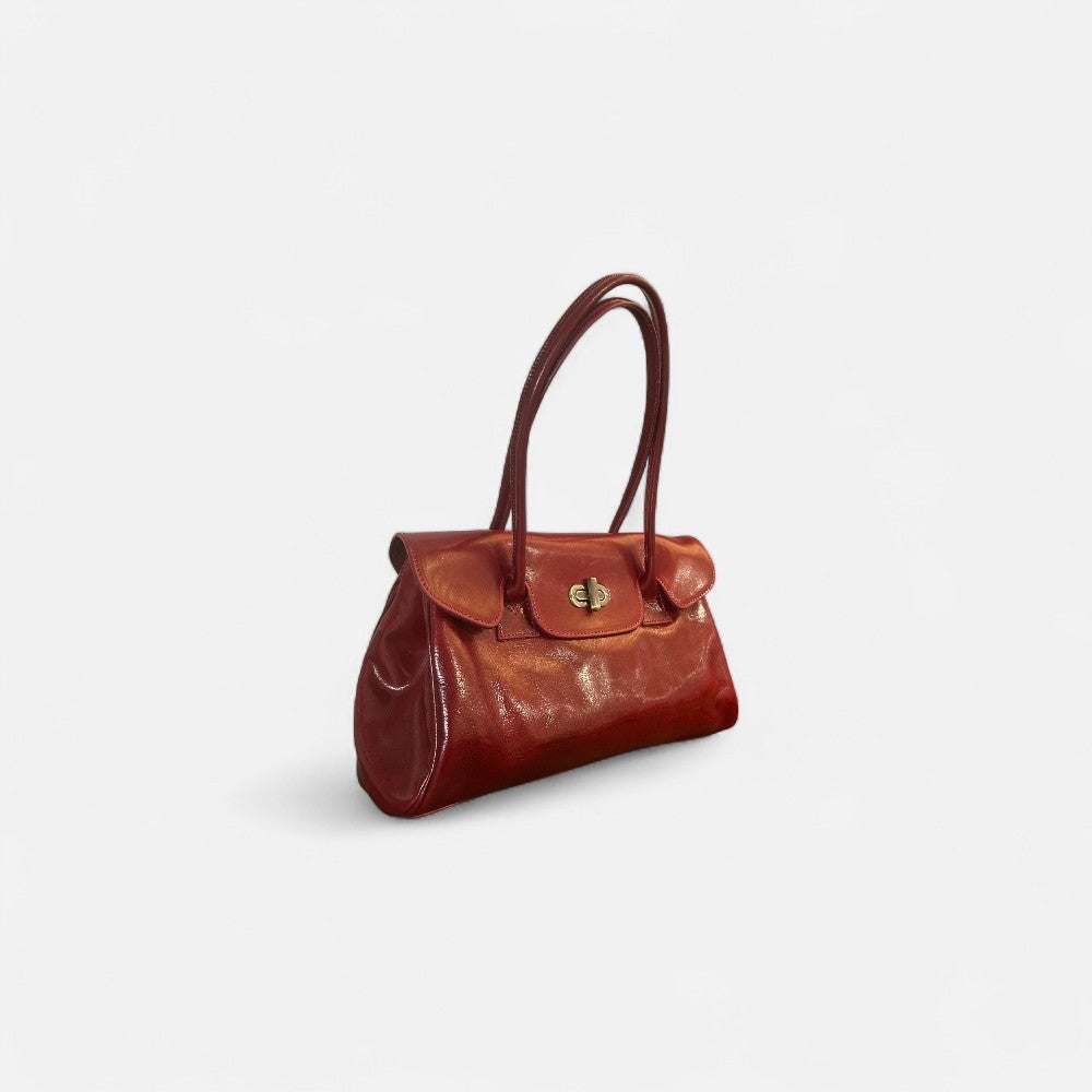 Bolso shopper Uffizi burdeos de piel italiana