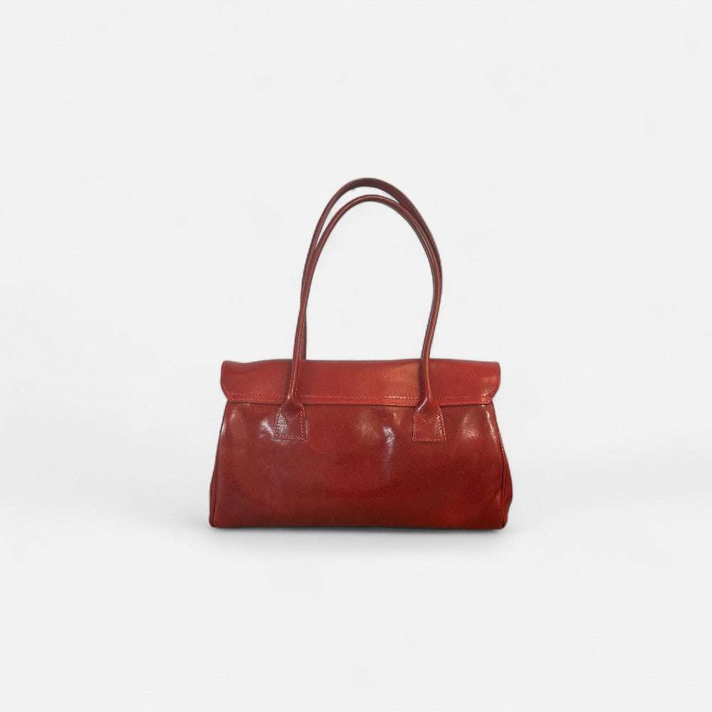 Bolso shopper Uffizi burdeos de piel italiana