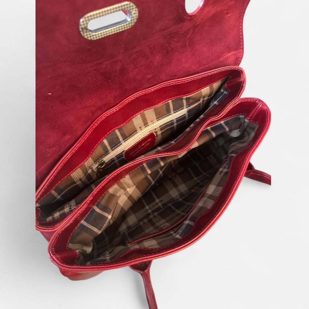 Bolso shopper Uffizi burdeos de piel italiana