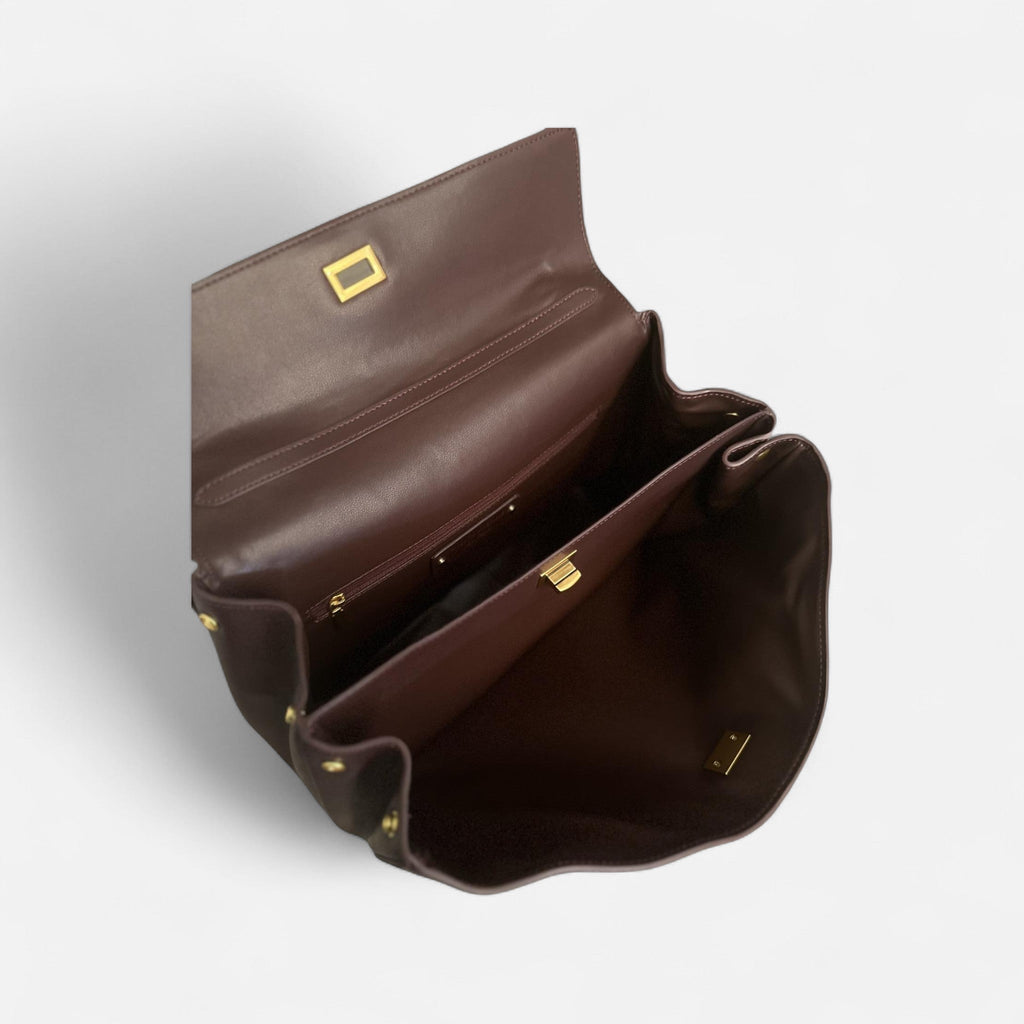 Bolso Bellini burdeos de piel de napa
