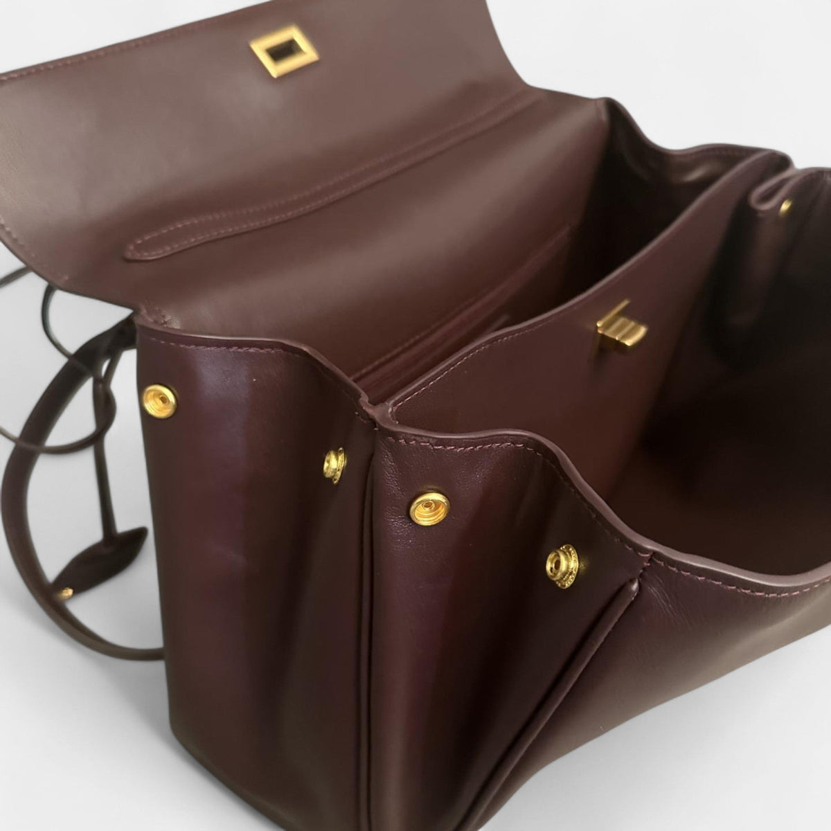 Bolso Bellini burdeos de piel de napa