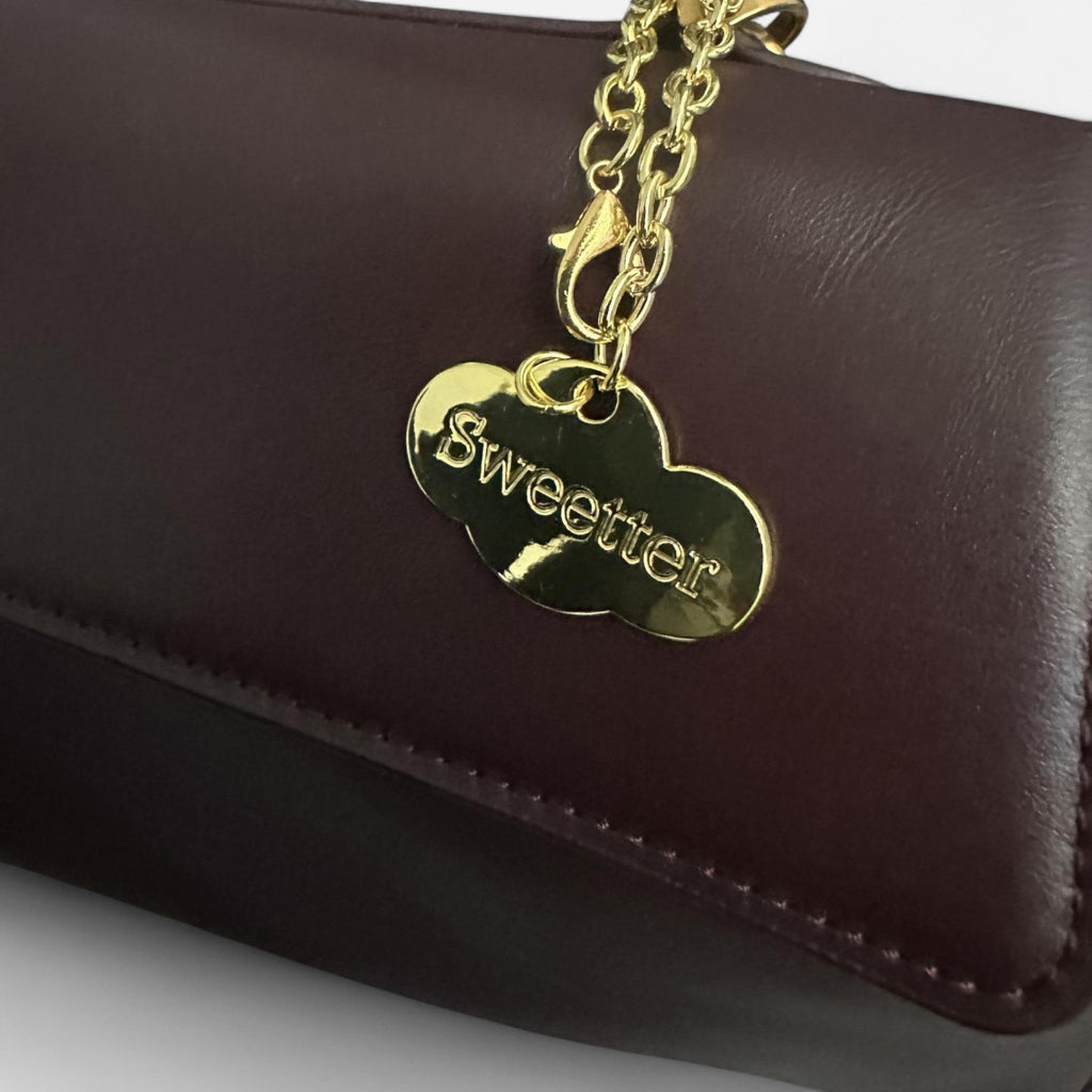Bolso Bellini burdeos de piel de napa