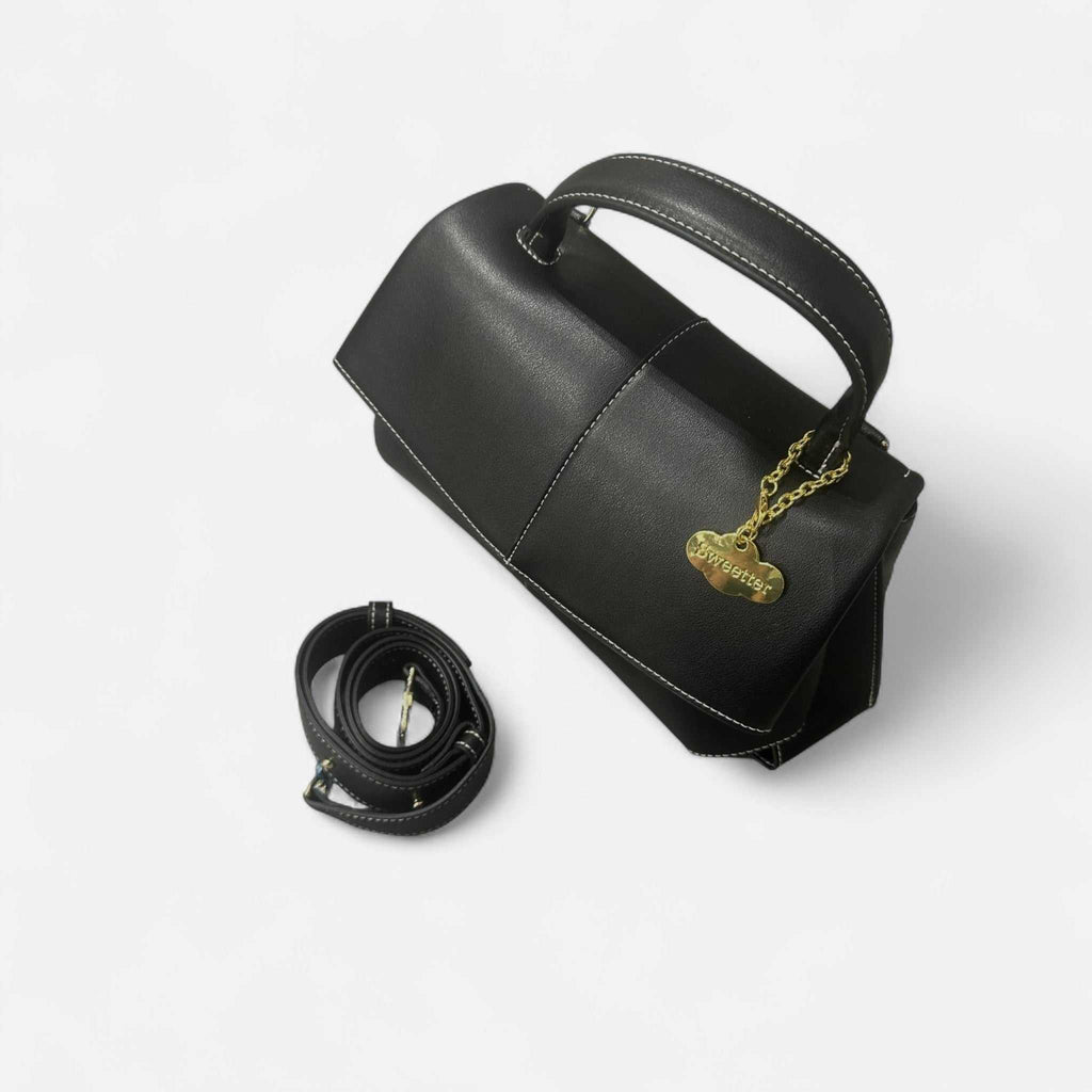 Bolso bandolera Neptuno Lux negro de piel de vacuno