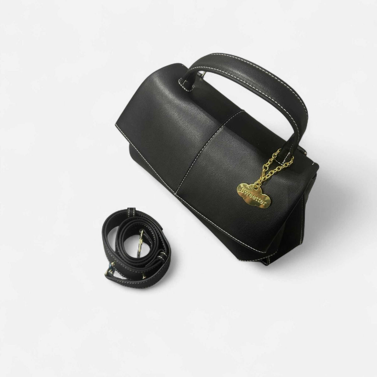 Bolso bandolera Neptuno Lux negro de piel de vacuno