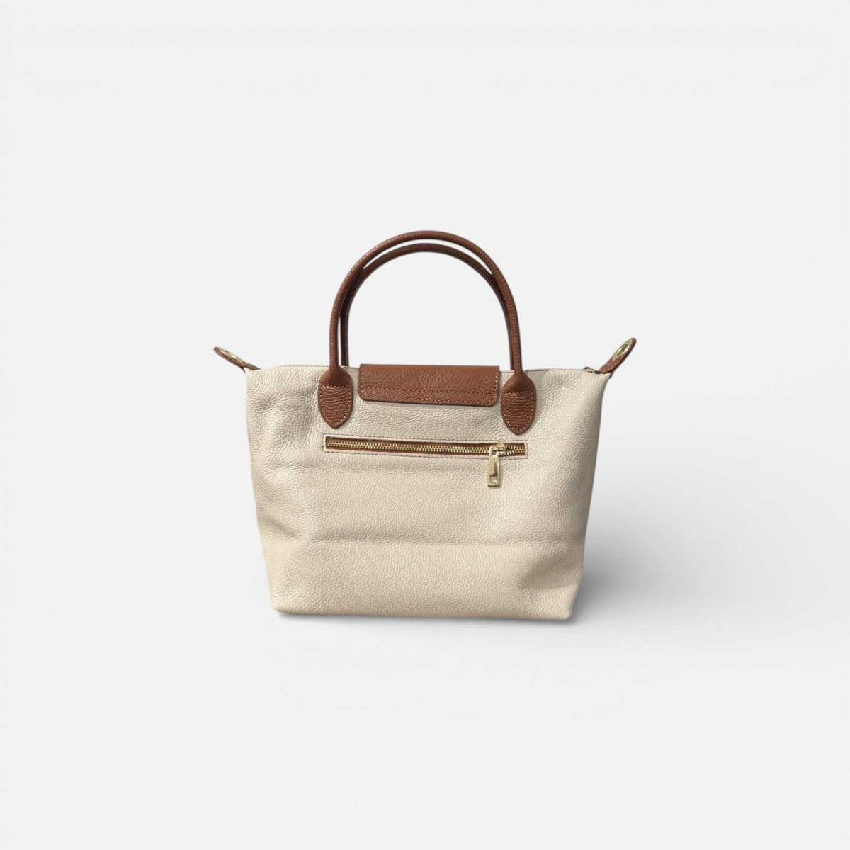 Bolso Tetis beige bicolor de piel con bandolera desmontable