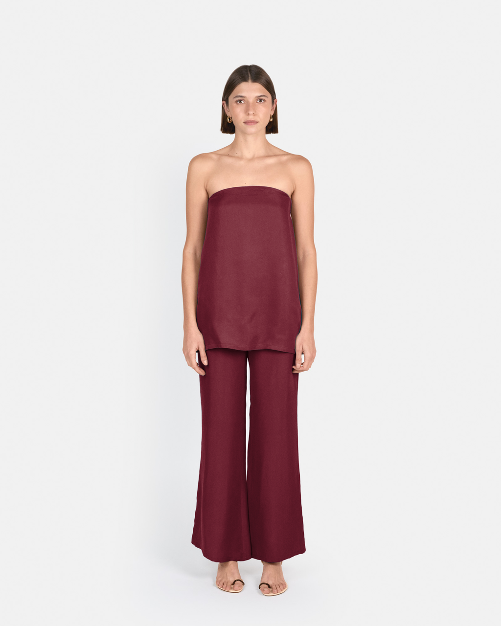 Pantalón palazzo de tiro alto en cupro