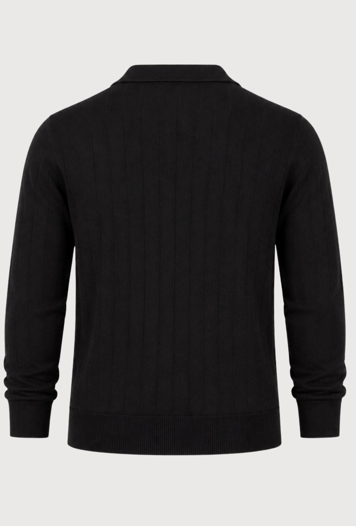 Polo de hombre Dresserd negro en punto de canalé