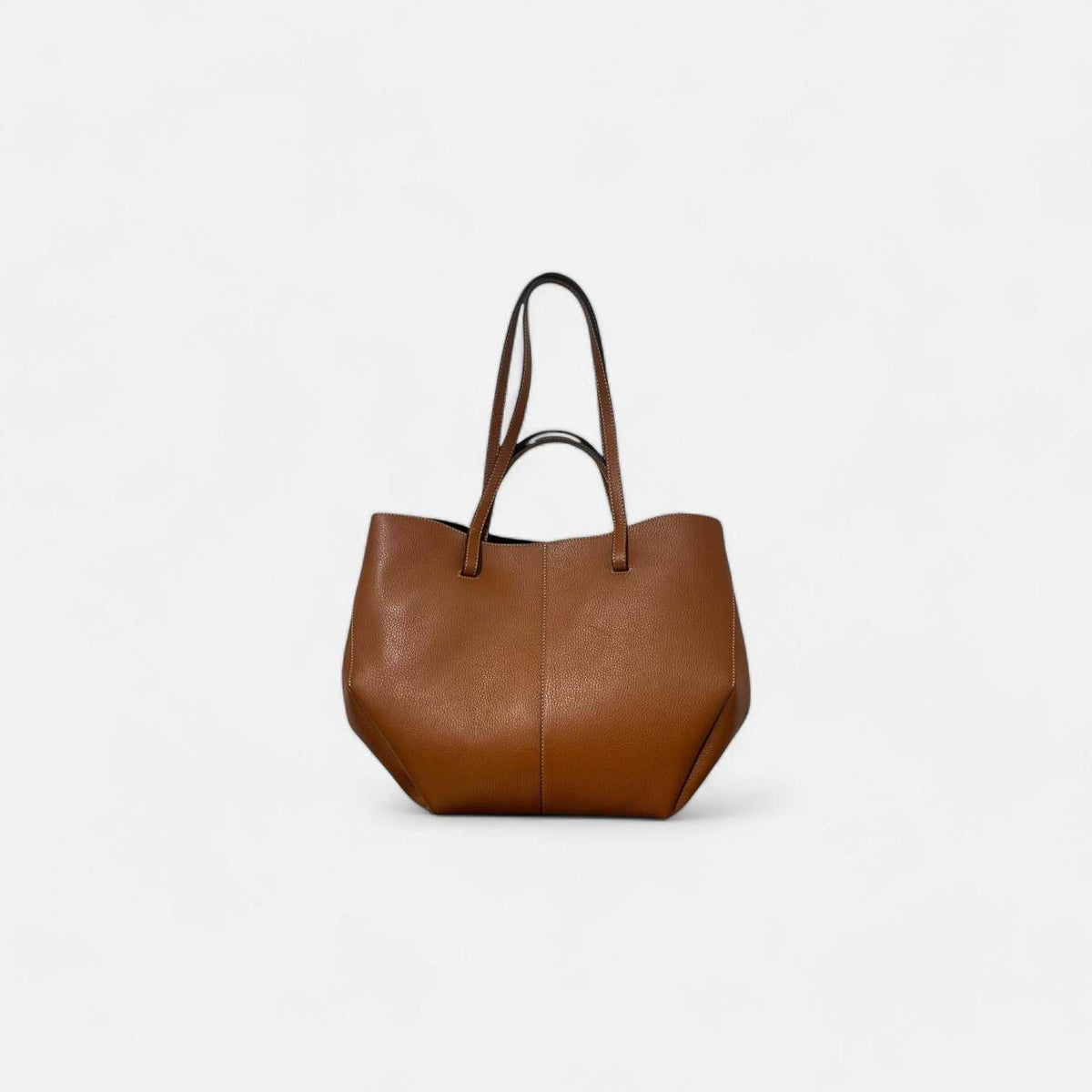 Bolso tote maxi Luna camel de piel de vacuno