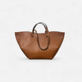 Bolso tote maxi Luna camel de piel de vacuno