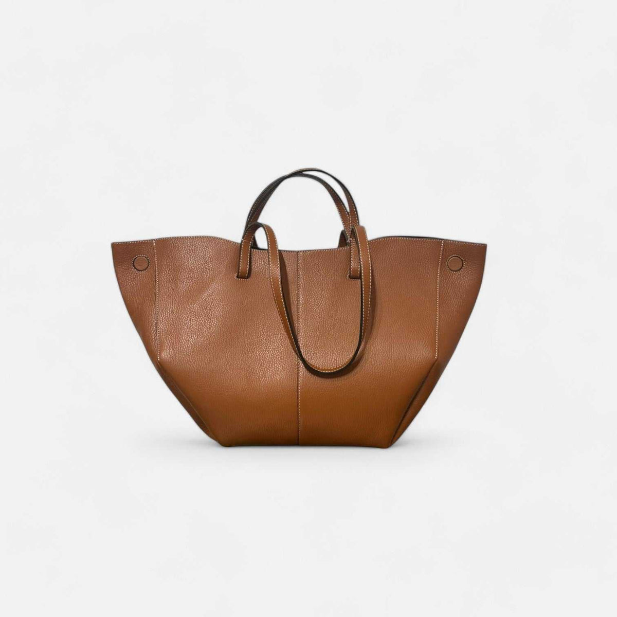 Bolso tote maxi Luna camel de piel de vacuno