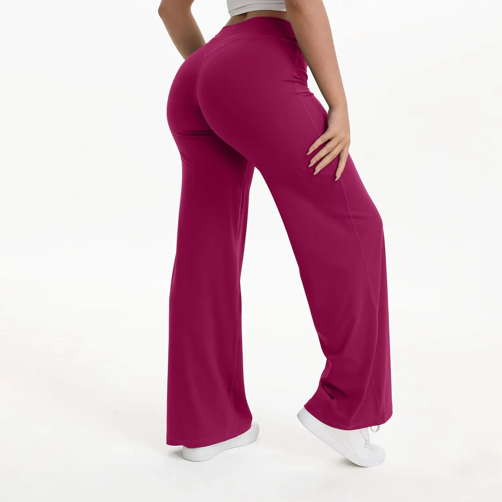 Pantalón de yoga para mujer con cintura alta y pierna ancha