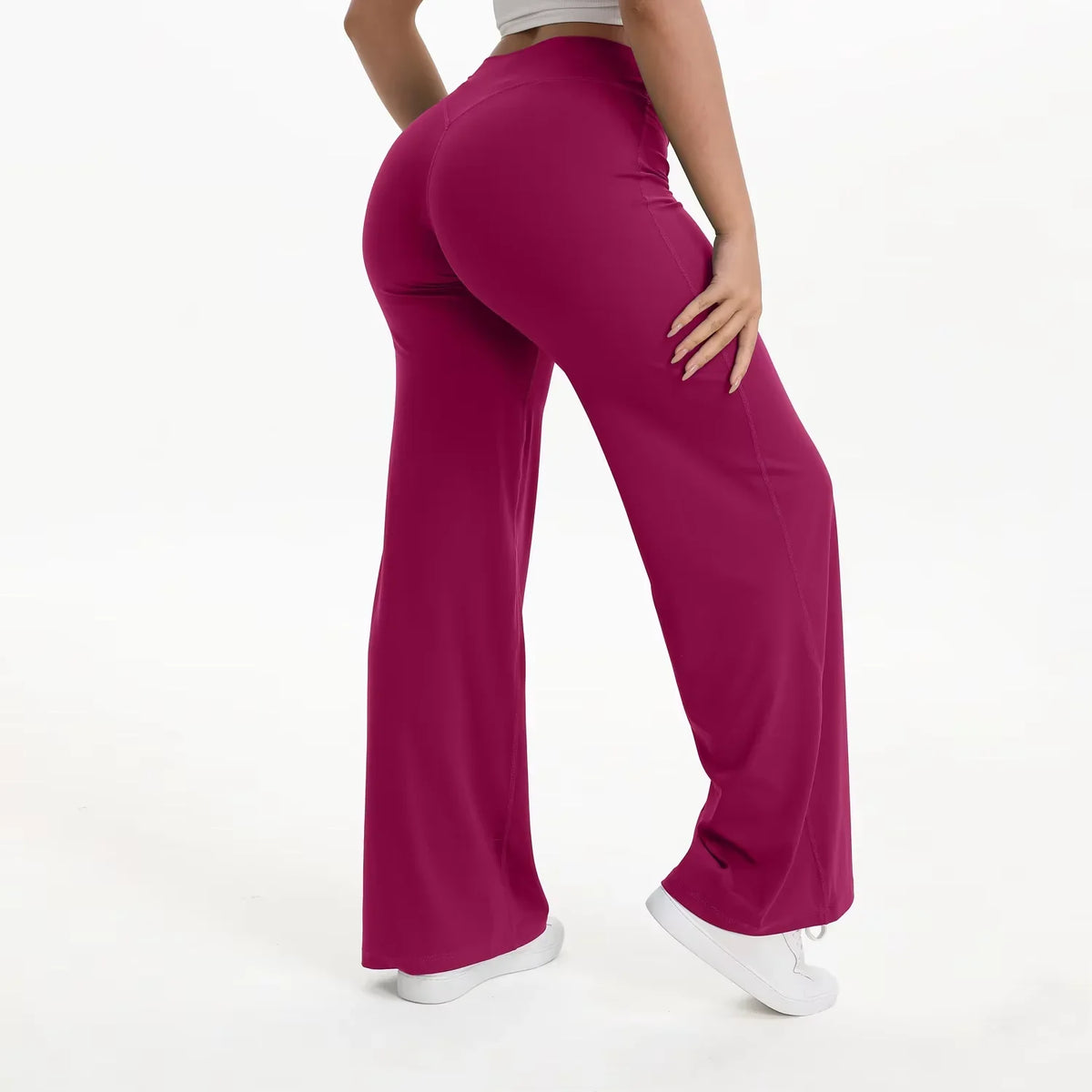 Pantalón de yoga para mujer con cintura alta y pierna ancha