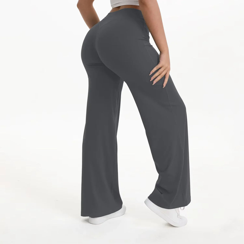 Pantalón de yoga para mujer con cintura alta y pierna ancha