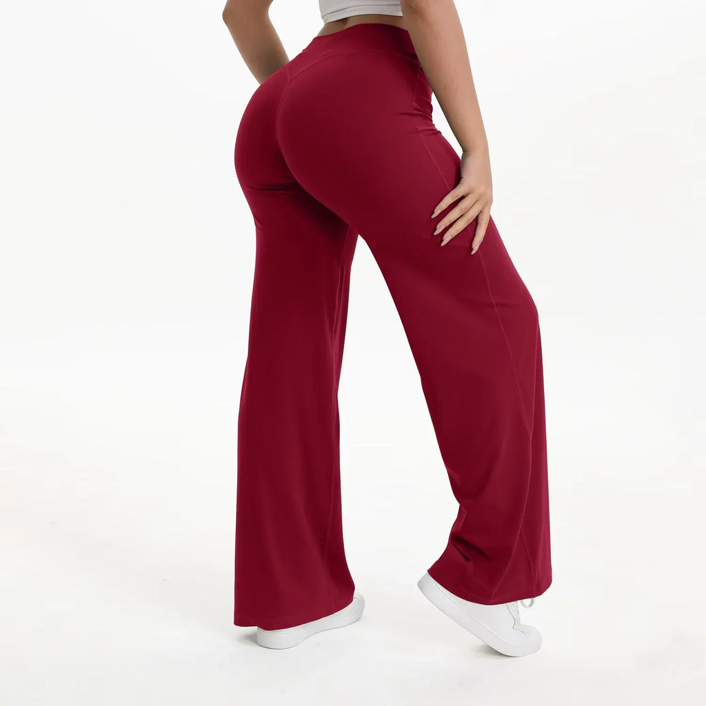 Pantalón de yoga para mujer con cintura alta y pierna ancha