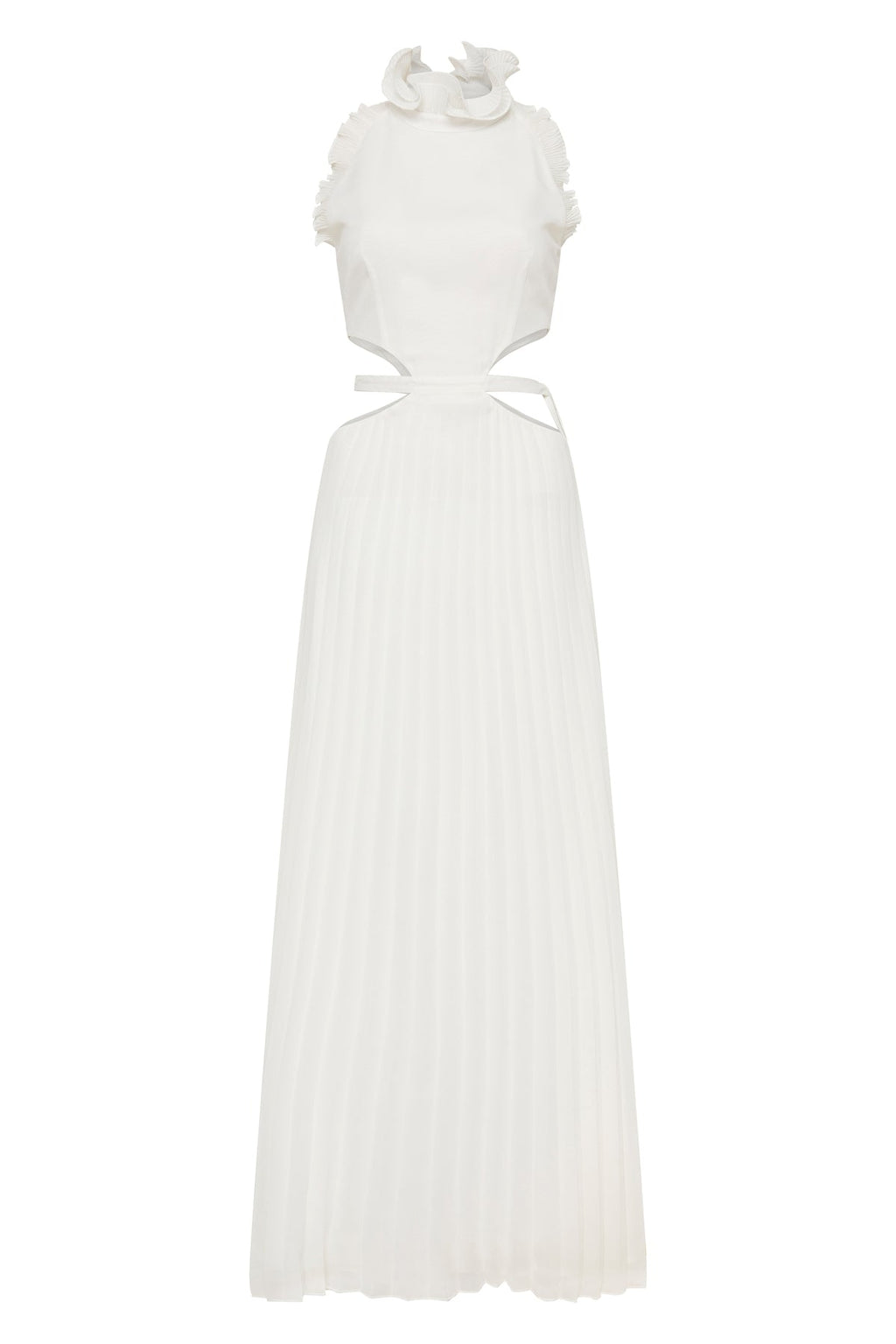 Vestido maxi Noya plisado con cut-out en la cintura