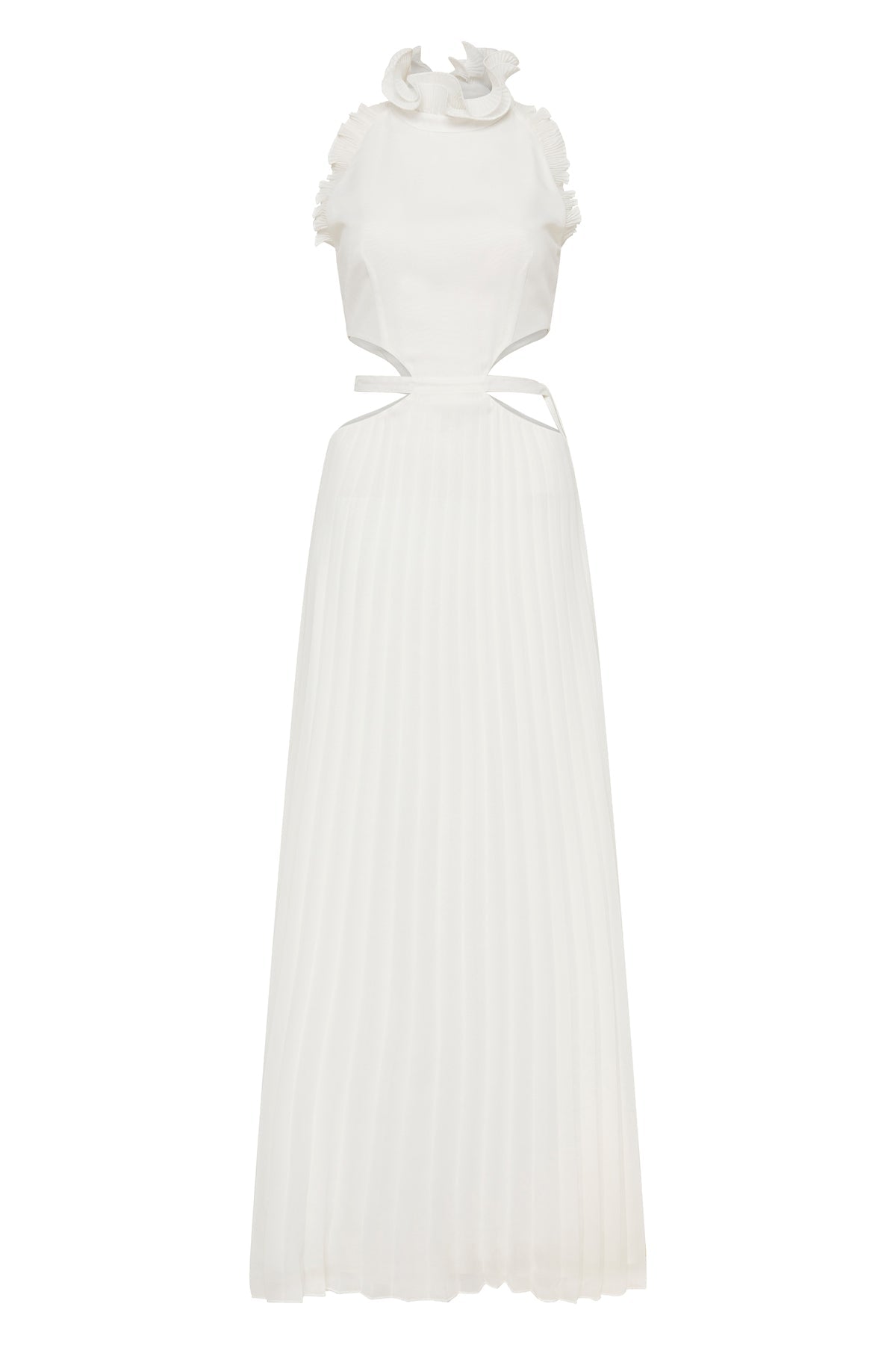 Vestido maxi Noya plisado con cut-out en la cintura