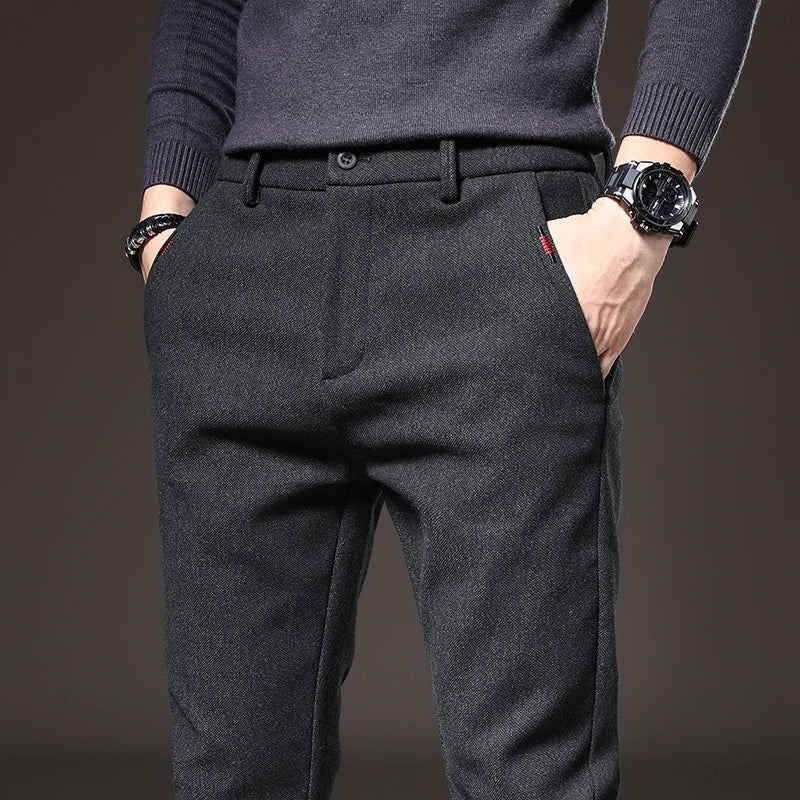 Pantalón de vestir slim fit elástico para hombre