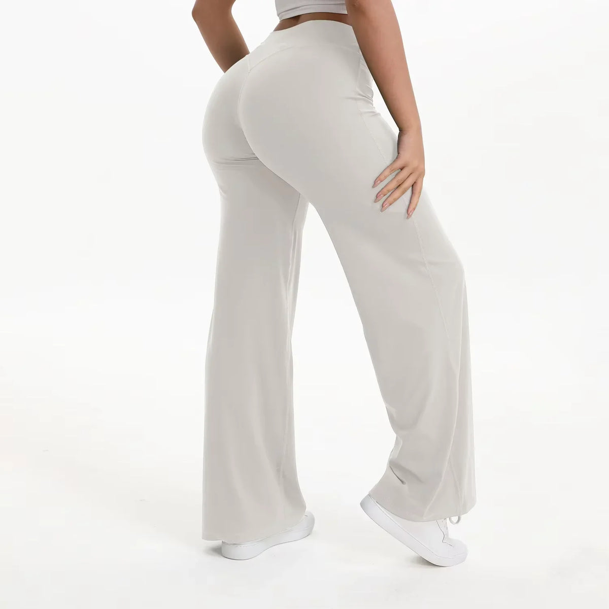 Pantalón de yoga para mujer con cintura alta y pierna ancha