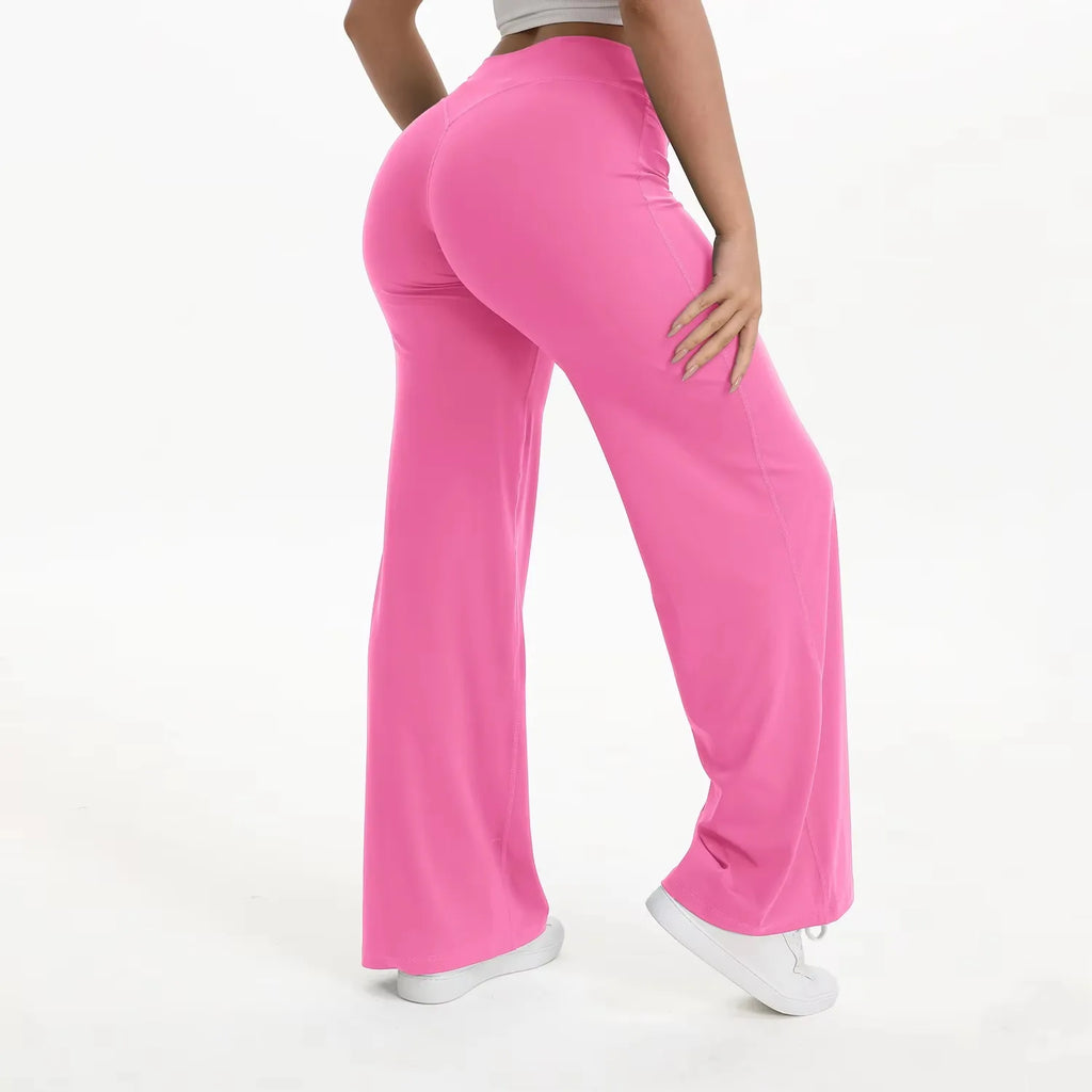 Pantalón de yoga para mujer con cintura alta y pierna ancha