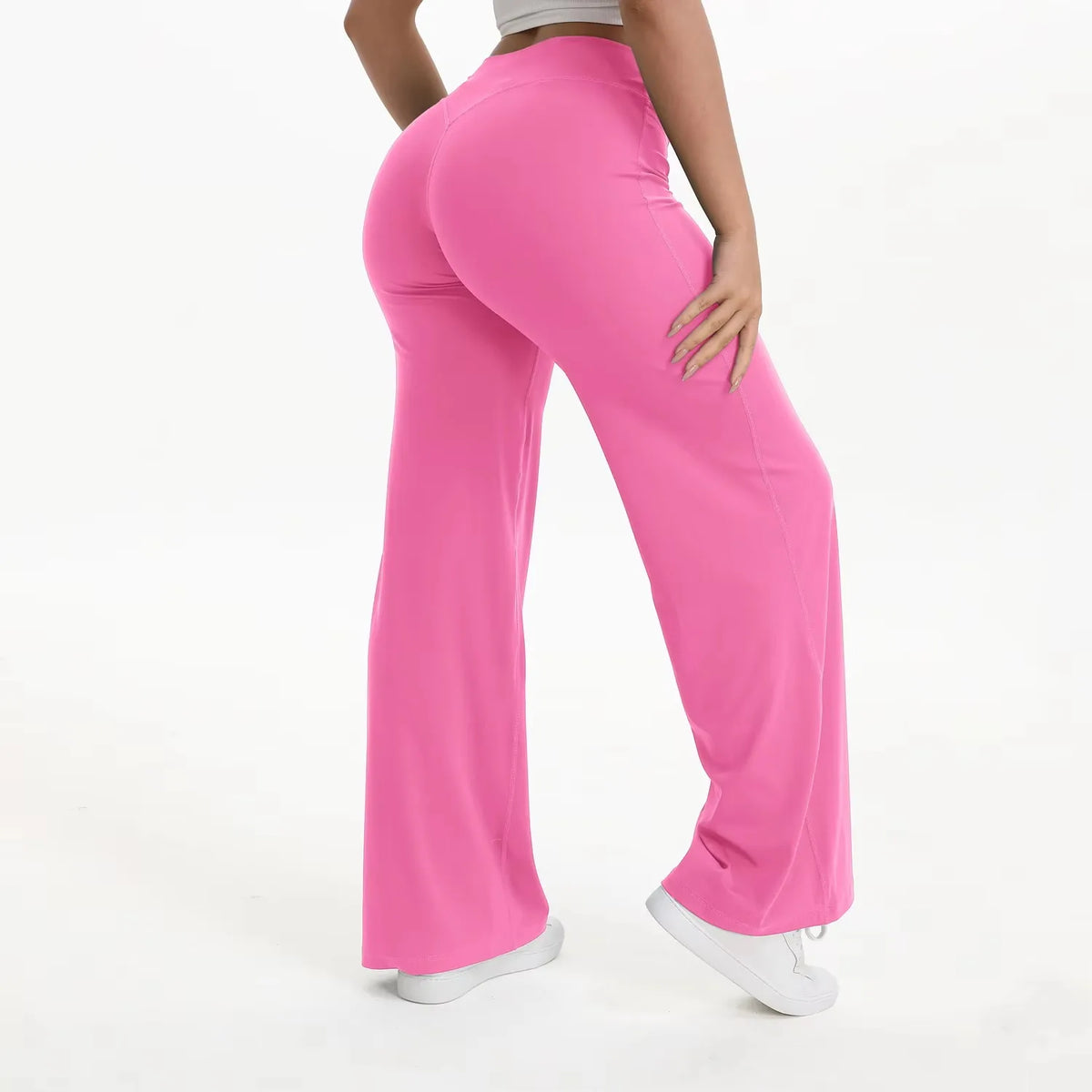 Pantalón de yoga para mujer con cintura alta y pierna ancha