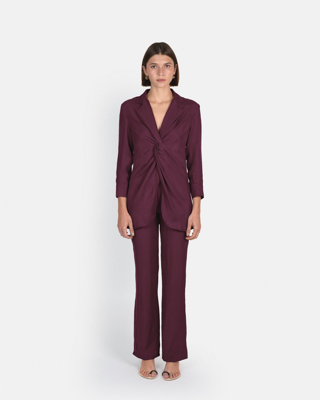 Pantalón Selene de tiro alto en cupro