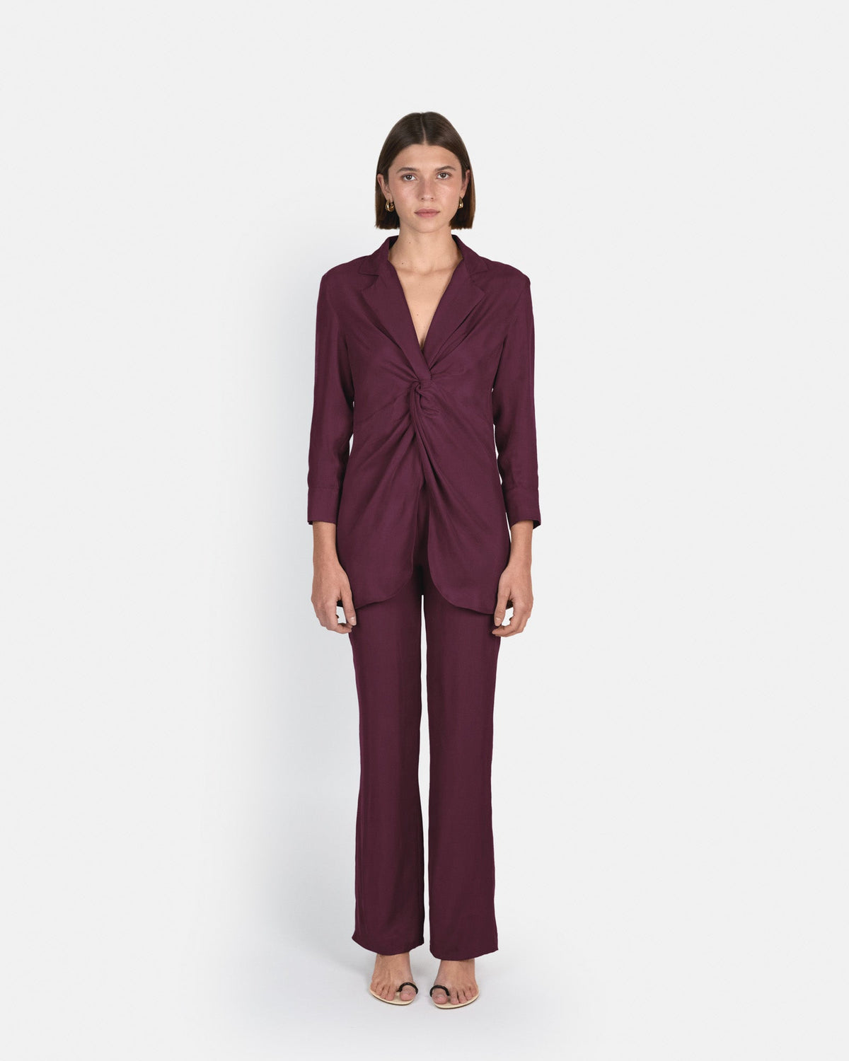 Pantalón Selene de tiro alto en cupro
