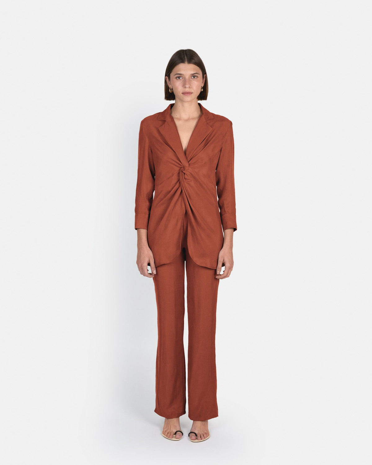 Pantalón Selene de tiro alto en cupro