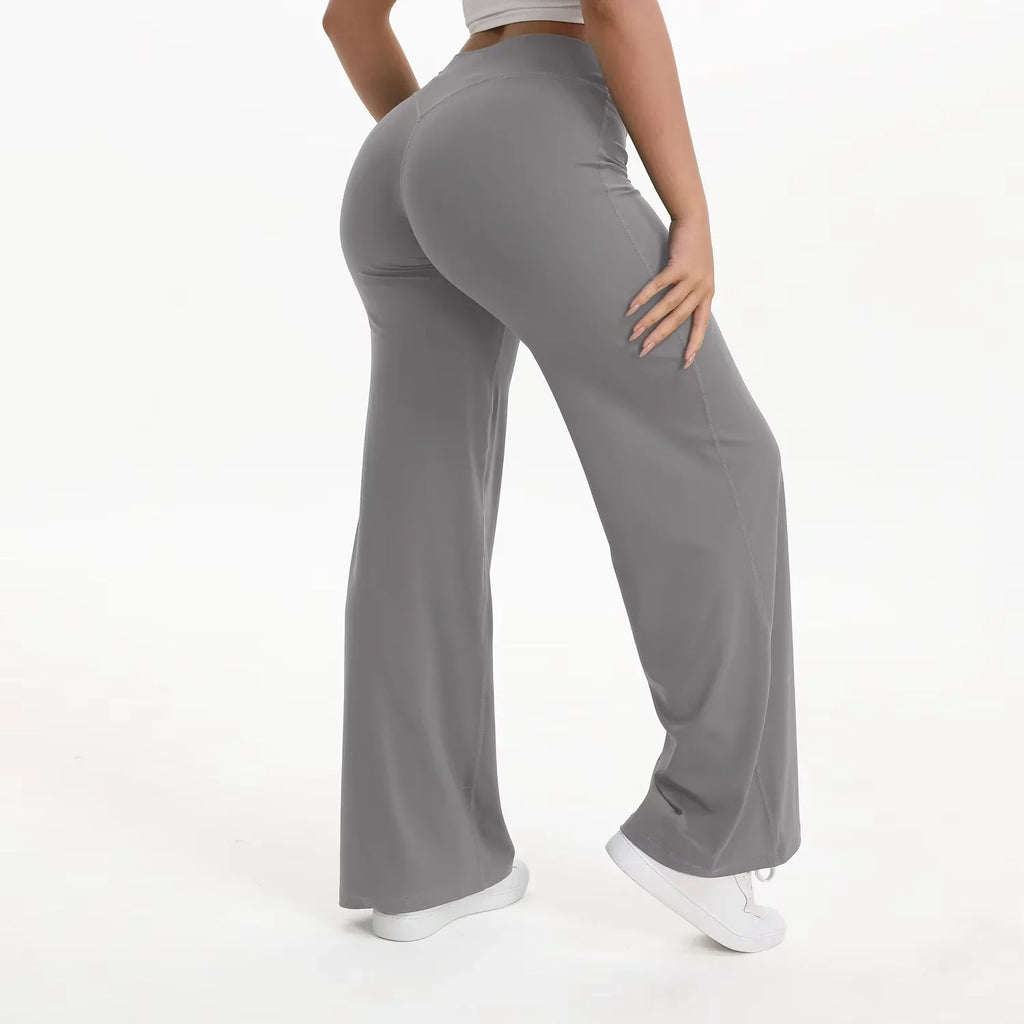 Pantalón de yoga para mujer con cintura alta y pierna ancha