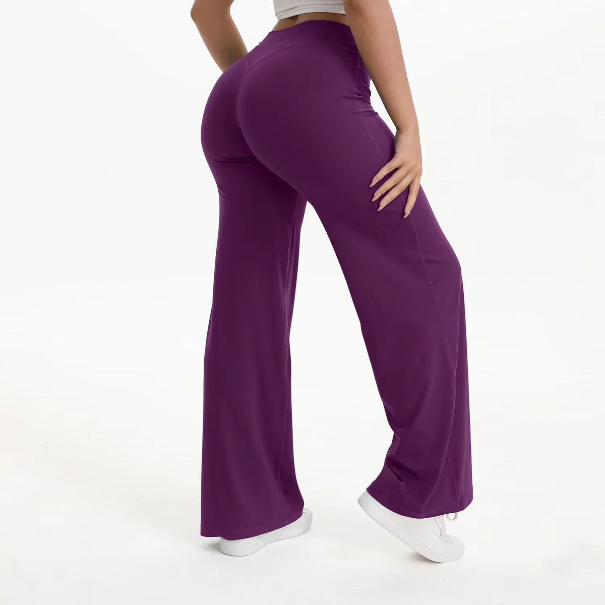 Pantalón de yoga para mujer con cintura alta y pierna ancha