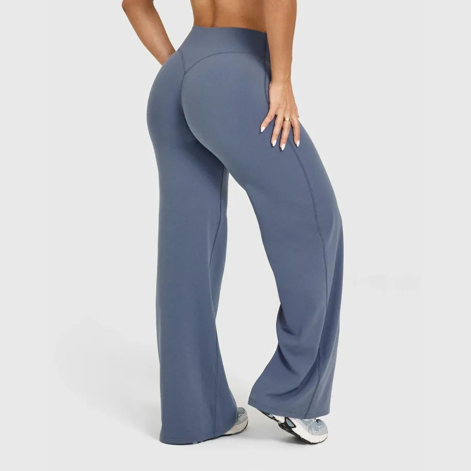 Pantalón de yoga para mujer con cintura alta y pierna ancha