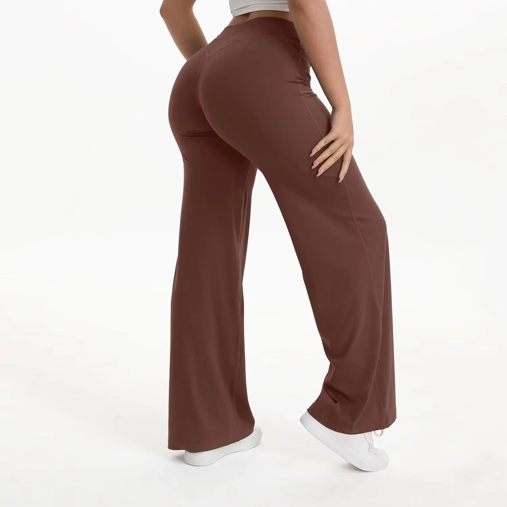 Pantalón de yoga para mujer con cintura alta y pierna ancha